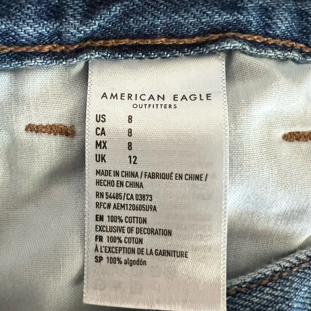 American Eagle Blue Jean Shorts High-Waisted Vintage Style - Picture 4 of 4